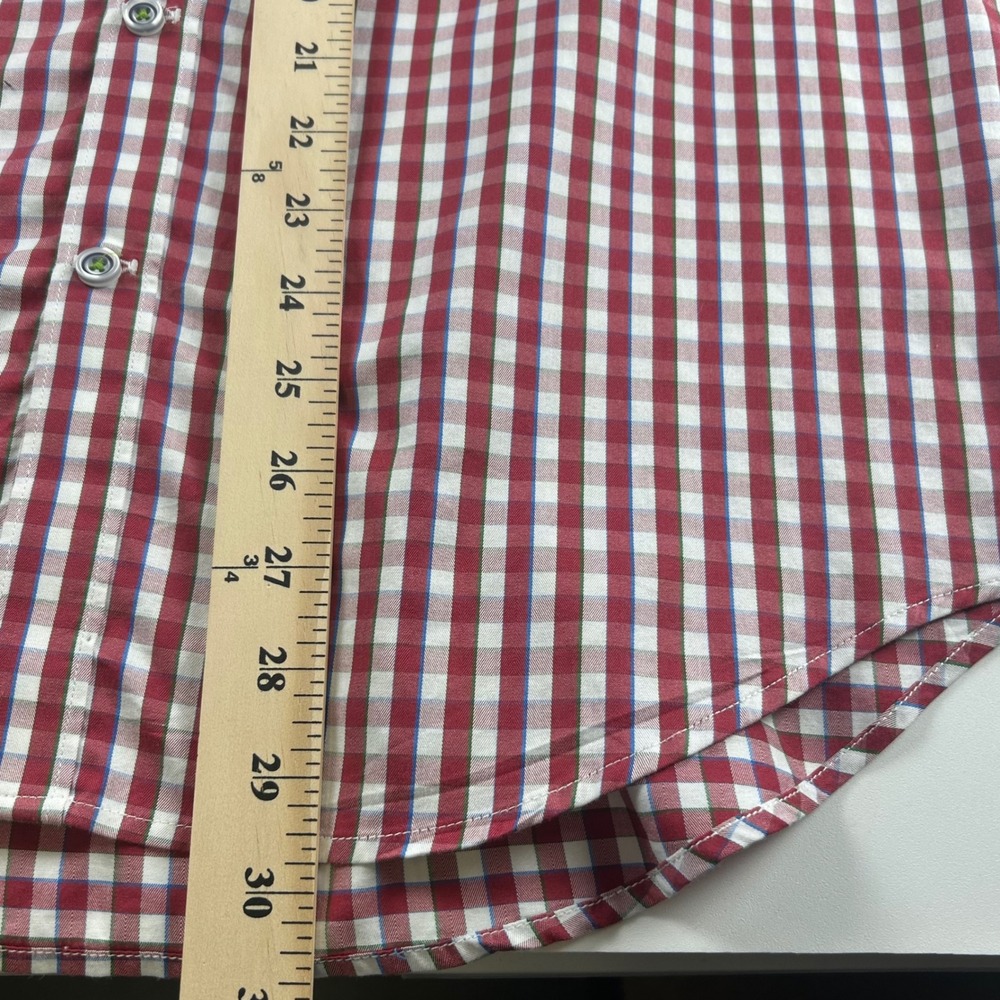 Robert Graham Men's M Tailored Fit Gingham Check Button Down Shirt Red White - Picture 8 of 12